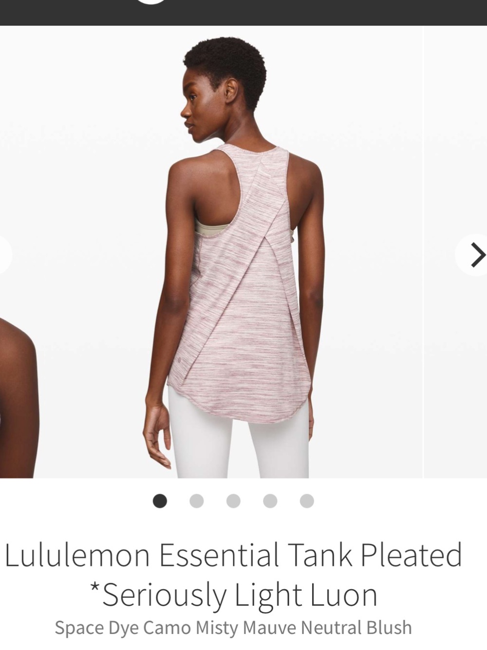 Lululemon Essential Tank Pleated *Seriously Light Luon Size 12